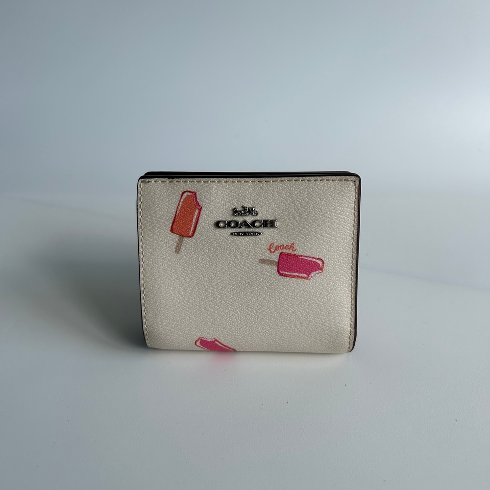 Coach Small Trifold Wallet Chalk Multi Popsicle Print Coated Canvas C4564